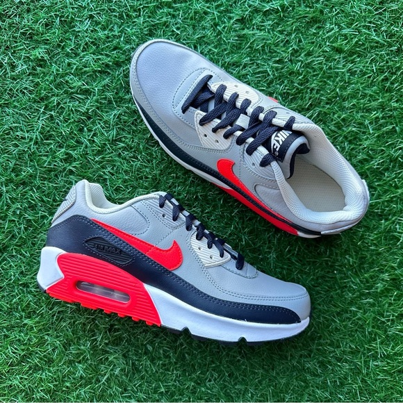 Nike Air Max 90 Ltr Light Smoke Grey / Bright Crimson - Picture 7 of 11